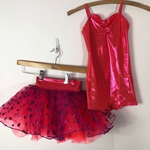 Curtain Call leotard and tutu set CSM pink sparkle